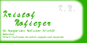 kristof noficzer business card